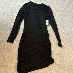 Volcom long sleeved body con black dress size large